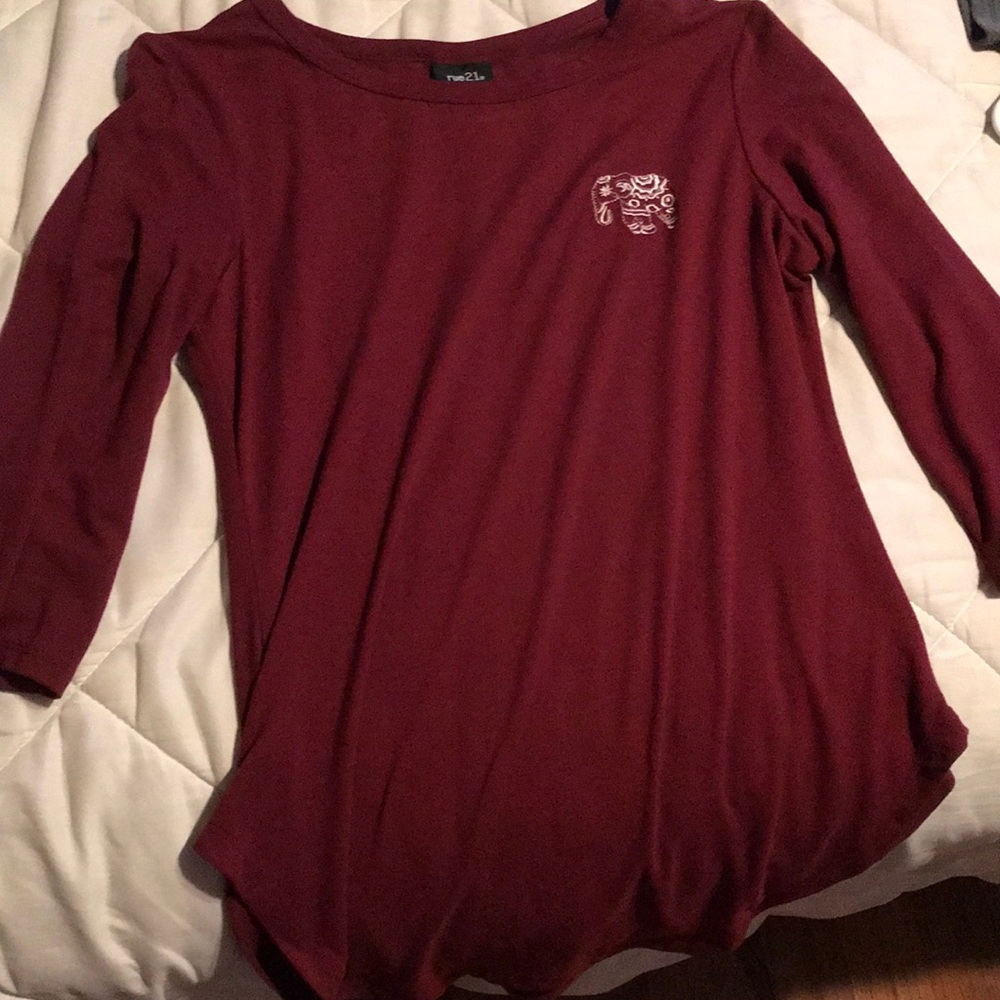 Cute maroon junior girls long sleeve